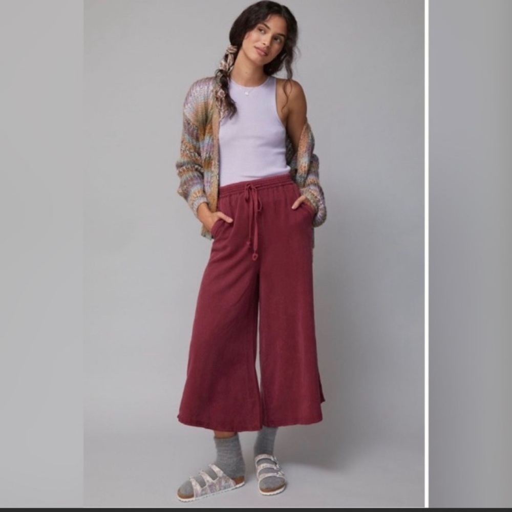 Anthropologie Eudora Wide Legged Cropped Pants